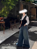 Old Money Wind U Collar Suit Vest Vest Women To Repair Sleeveless Folding On The Shoulders