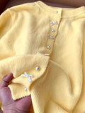 Young Yellow Sweater Women's Spring And Autumn Cardigan Jacket Lazy High-End Unique Knitted Shirt New Top