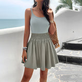 Dili Women's Clothing 2025 Spring And Summer Temperament Elegant Solid Color Sling Movement Dress
