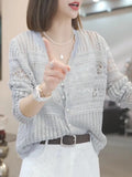 Summer New Temperament Long-Sleeved Knitted Cardigan Women's Top Unique Beautiful Sweet Coat Stylish Thin Hoodie