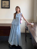 Gentle Style Casual Fashion Suit Women's Spring 2026 New Three-Dimensional Bow Sleeveless Top Dress Two-Piece
