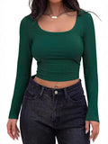 2025 New Explosion Thread Pit Strip Repair Short Long-Sleeved Square T-Shirt Girl