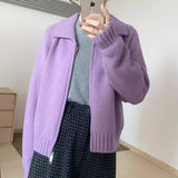 Exquisite And Loose Double Zipper Jumper 2025 Autumn New Korean Version Of The Long-Sleeved Knitted Inside The Top Woman