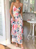Dili Leisure Vacation Wind Suspension Printed Cake Dress Dress Women's Dress 2025 Spring/Summer
