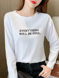 Pure Cotton Long-Sleeved T-Shirt Women 2025 New Spring And Autumn Loose Cover Inside The Bottom Shirt On The Shoulders Thin Clothes