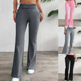 Dili Women's Clothing 2025 Autumn And Winter Comfortable Casual And Casual Solid Color Repair Trousers