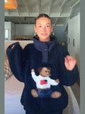 Autumn 2025 Winter Bear Painted Lazy Windy Plush Jacket + Seaside Holiday Dress
