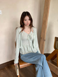 Green Thin Sunscreen Hooded Women's New Bow Tie Strap Sling Vest Two-Piece Set In Summer 2026