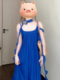 French Temperament Blue Sling Dress Dress Dress Women Spring And Summer 2026 New Sanya Seaside Tourism Wear
