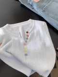 2025 New Summer Dopamine Blue Shoulder Sleeve T-Shirt Women Summer Ootd Wearing A Unique Knitting Top