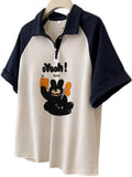 Polo Shirt With Short-Sleeved T-Shirt For Women's Summer Loose Design Feeling Half-Sleeve Oversize Mid-Long Top