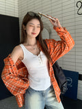 Red V-Neck Button Wearing Sling Vest For The Summer Women's New Sleeveless Repair Body To Cover The Back Of The Top