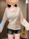 Pure Wind Thin Air-Conditioning Shirt Women's Back Strap To The Back Of The Waist High-End Feel Shirt A Word Shoulder Sun Protection Top