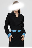 Internal Temperament Suit Colliding Long Sleeve Top Half Dress Two-Piece Outerwear Suit