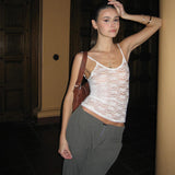 New Female Decoration Body Slim Sling Lace Perspective Sexy Top Pure Sweet And Spicy Vest