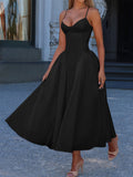 Dili Elegant High-Grade Slings Solid Long Dress Dress Women's 2025 Autumn And Winter