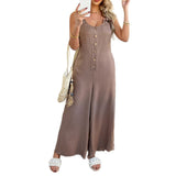 Dili 2025 Spring And Summer Pure Color Leisure Leisure Loose Holiday Style Open-Shirt Wide Leg Long Pants Women's Clothing
