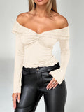 Dili Y2K Sexy Wind Solid Long-Sleeved T-Shirt Women's Top 2025 Autumn And Winter