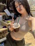 Outside Wearing Sleeveless Short Black Sling Vest Women Summer Hottie Net Red Chic Design Sense Of The Bottom Top