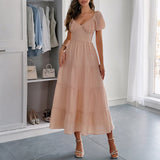 Dili Leisure Vacation Waist A-Shaped Dress Dress Women's Dress 2025 Summer