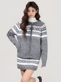 Autumn And Winter Wear Two Sets Of Fair Island Thick Sweater Coat Women 2026 High Waist Repair Knitted Ass Skirt
