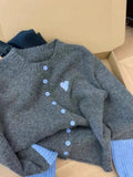 Unique And Beautiful Korean Knitted Shirt Jacket Women's Autumn And Winter Coat On The Top Of The High-End Gray Sweater