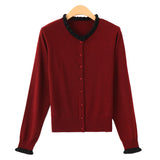 Grey Sweater Coat Lady Autumn Lazy High-Grade Feeling To Reduce The Age Of Thin Wood Ear Knitted Shirt Top