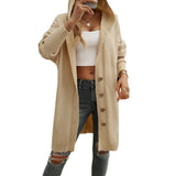 Dili 2025 Autumn And Winter New Casual Loose Cardigan Buckle Hooded Sweater Coat Women's Clothing