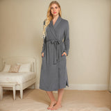 Autumn And Winter Women's Home Clothes Pajamas Long Long-Sleeved Grinding Milk Silk Bag Bathrobe Women