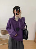 Klein Blue Fake Two Half Zipper Tie Sweater Women Autumn And Winter Design Unique To The Knitted Shirt Top