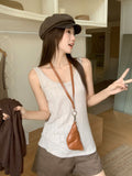 Kinky Loose Temperament Sleeveless Design Vest Sling Women 2026 Summer New Bottom Set Thin Top