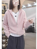 Large-Size Design Zipper Knitted Knitted Sweater Women In Autumn With A Korean Version Of Thin Loose Coat Top