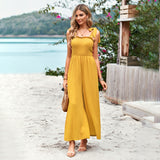 Real Shooting Women's Clothing 2025 Spring And Summer Temperament Casual Solid Color High-Waisted Chest Sling With Wide Leg Pants