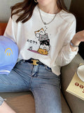 Pure Cotton Morning And Autumn White Long-Sleeved T-Shirt 2025 New Design Sense Loose Spring And Autumn Bottom Shirt Women Put On Clothes