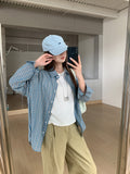 Zhang Ruan Nan With The Same Plaid Shirt Long-Sleeved T-Shirt Girl Autumn Sweet And Exclusive Special Thin Loose Coat Top