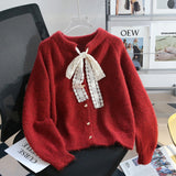 Design Lace With Sweater Cardigan Women 2025 New Autumn And Winter Lazy Wind Thick Soft Knitted Jacket