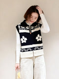 Vintage Fair Island Clip J-Weared Vest Women's Spring Wearing Horse Pleeding Giant Looks Overwear