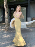 Style Of The Royal Sister Swing With Dress Women Summer Sexy French Seaside Vacation Fishtail Ass Long Dress