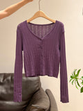 Tibetan Blue Hollow Long-Sleeved Knitted Open Shirt Folded Sling Vest Design Lace Fart Trousers Suit Female Spring