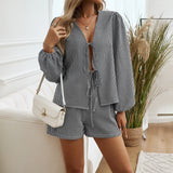 Dili 2025 Autumn/Winter Women's Casual Free-Fleeve Sleeves Shorts Suit
