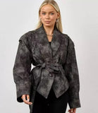 Autumn And Winter Women's Temperament Commuting Style Collar With Long-Sleeved Coat Leather Jacket Woman