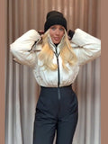 Winter Thicker New Warm Fashion Temperament Can Be Split Hooded Ski Suit Jumpsuit