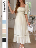 Dili Leisure Vacation Short Sleeve Simple Long Dress Dress Dress Women's Dress 2025 Summer