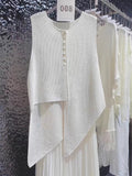 Irregular Hollow Sleeveless Vest Women Wear Knitted Shirts In Summer