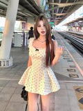 White First Love Hanging Dress Dress Women's Summer 2026 New French Lace Side Wave Point Beautiful Temperament Skirt