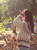 Fair Island Vintage Hooded Sweater Coat Women's Autumn/Winter Lazy Wind Wears Soft-Shough Knits Design T-Shirt