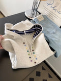 Korean Lazy Wind Color Button Semi-Zip Hooded Women's Autumn And Winter New Design Sense Knitted Sweater