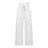 Fashion New Women's Trousers Casual Broad Leg Trousers With Belt Temperament Commuter Pants