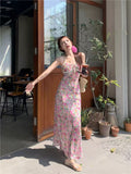 French Sexy Pink Crumped Dress Women Summer Bagg Hip Skirt Seaside Temperament Dress