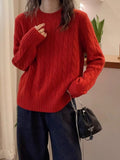 Lazy Gray Knitted Sweater Women's Jacket Autumn And Winter New Design Loose Knitting Inside The Bottom Top